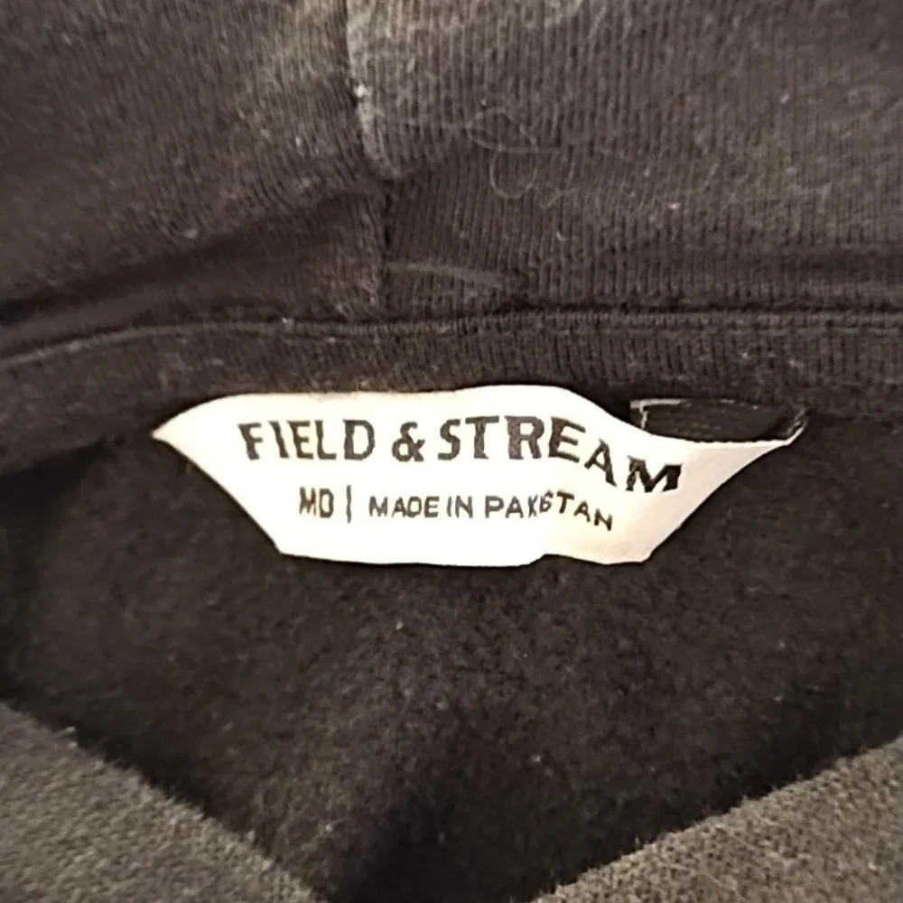 Sweater Hoodie Pull string hood pull over Faded Black FIELD AND STREAM sz Med